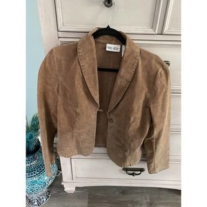 Beautiful vintage beige women’s Kim Rogers small leather jacket small